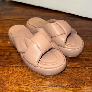 Marc Fischer plush slides, Size 6. Worn once!